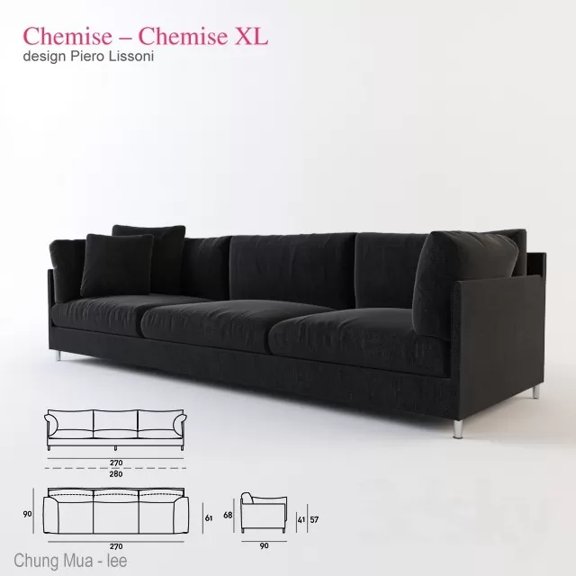 DECOR HELPER – LIVINGROOM – SOFA – LONG 3D MODELS – 218