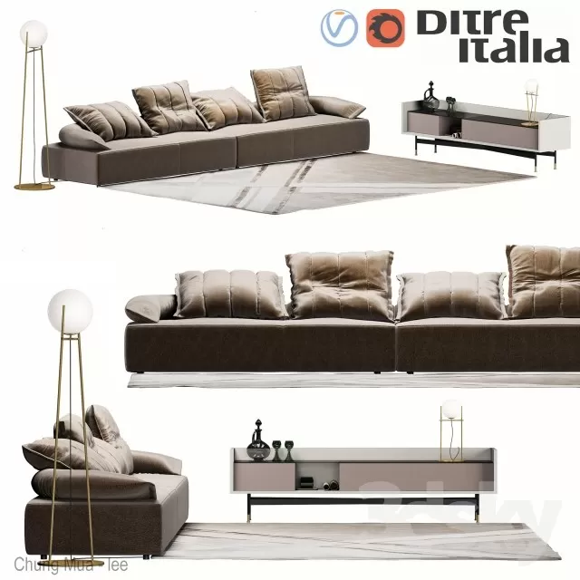 DECOR HELPER – LIVINGROOM – SOFA – LONG 3D MODELS – 253