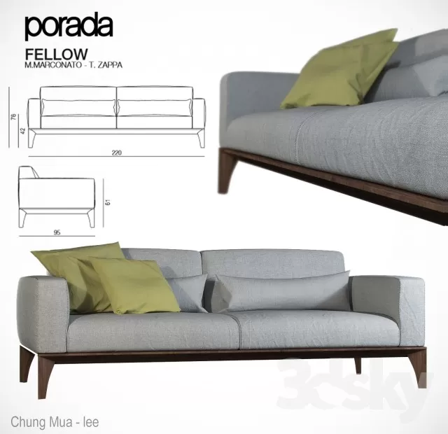 DECOR HELPER – LIVINGROOM – SOFA – LONG 3D MODELS – 321
