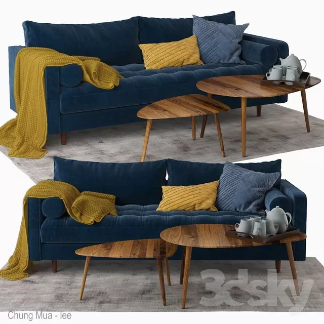 DECOR HELPER – LIVINGROOM – SOFA – LONG 3D MODELS – 341