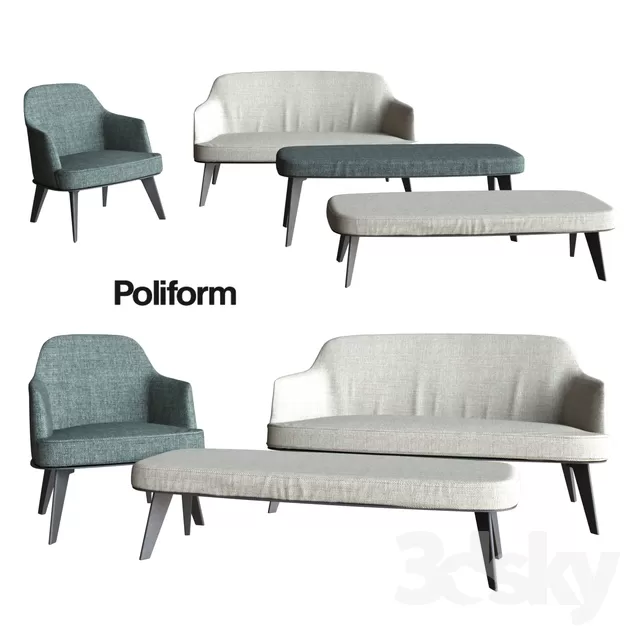 DECOR HELPER – LIVINGROOM – SOFA – LONG 3D MODELS – 36