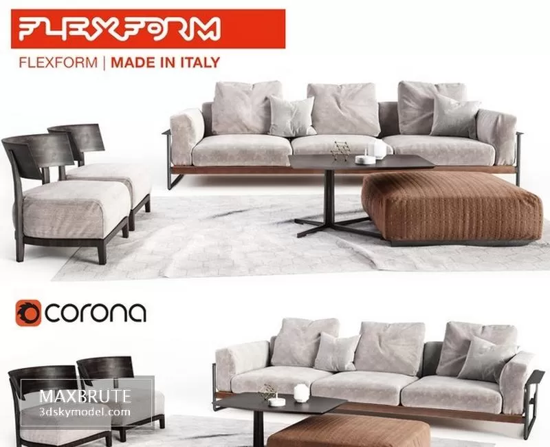 DECOR HELPER – LIVINGROOM – SOFA – LONG 3D MODELS – 367