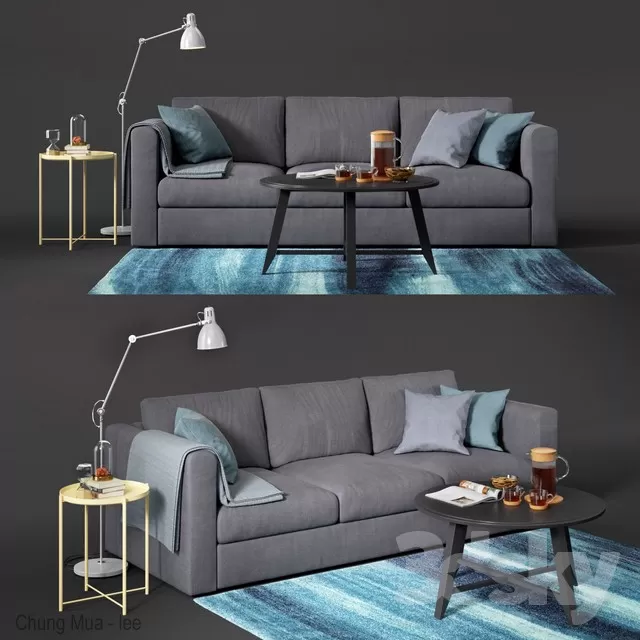 DECOR HELPER – LIVINGROOM – SOFA – LONG 3D MODELS – 409