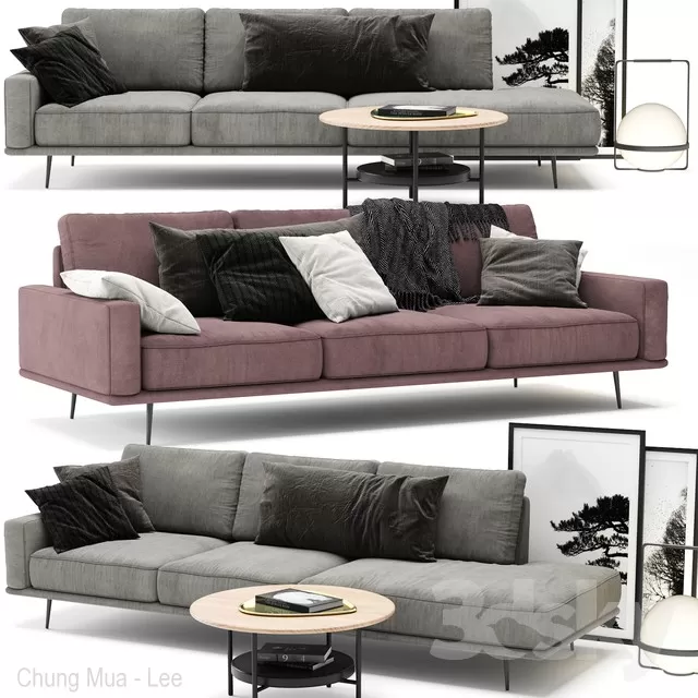 DECOR HELPER – LIVINGROOM – SOFA – LONG 3D MODELS – 458