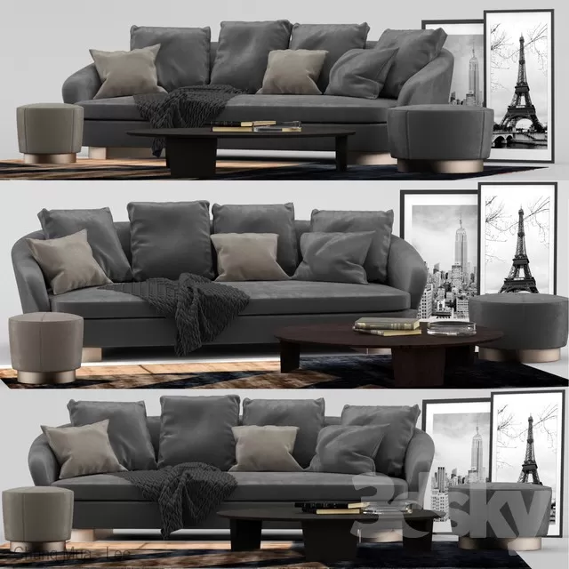 DECOR HELPER – LIVINGROOM – SOFA – LONG 3D MODELS – 469