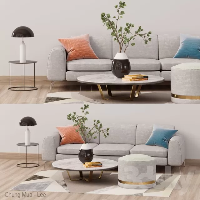 DECOR HELPER – LIVINGROOM – SOFA – LONG 3D MODELS – 477