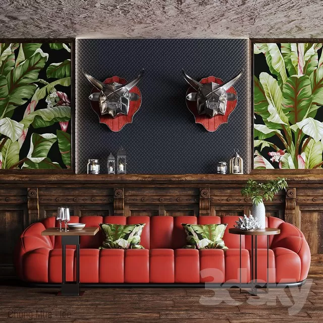 DECOR HELPER – LIVINGROOM – SOFA – LONG 3D MODELS – 525