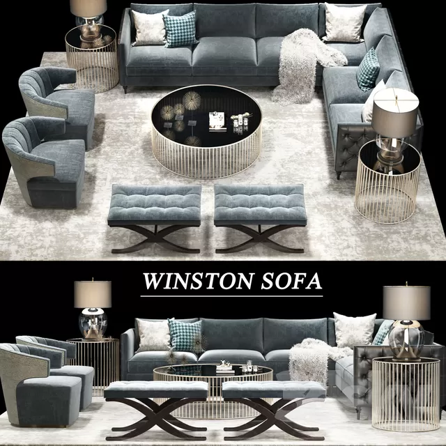 DECOR HELPER – LIVINGROOM – SOFA – SECTIONAL 3D MODELS – 27