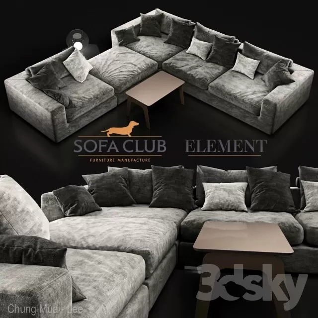 DECOR HELPER – LIVINGROOM – SOFA – SECTIONAL 3D MODELS – 4