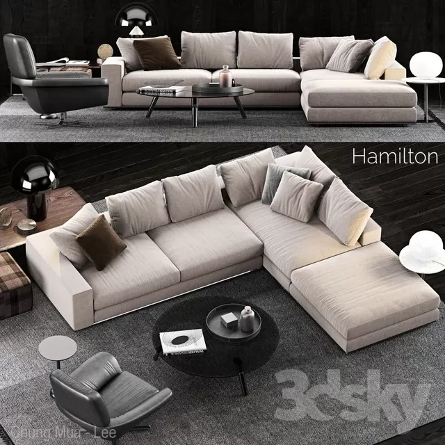 DECOR HELPER – LIVINGROOM – SOFA – SECTIONAL 3D MODELS – 55