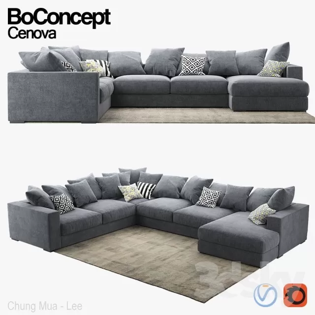 DECOR HELPER – LIVINGROOM – SOFA – SECTIONAL 3D MODELS – 1