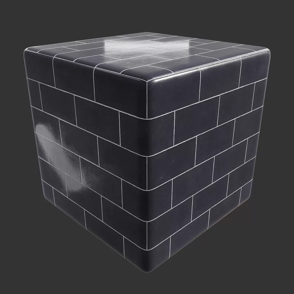 PBR TEXTURES – FULL OPTION – Tiles Rectangular Graphite – 1212
