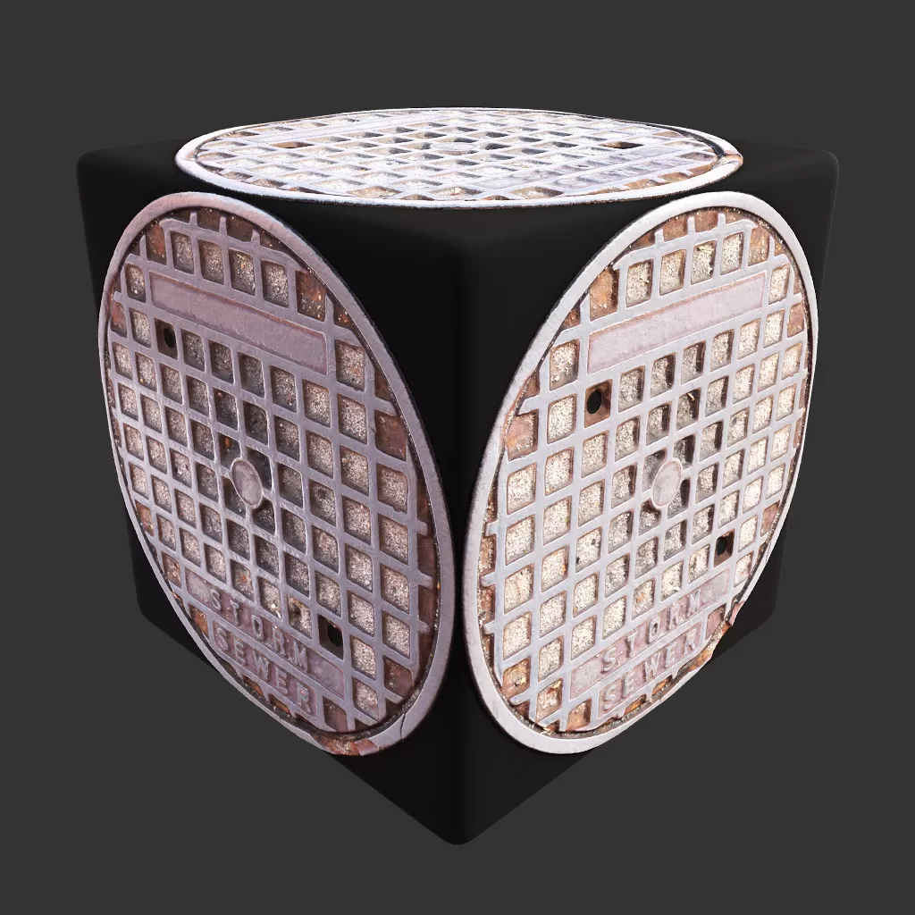 PBR TEXTURES – FULL OPTION – City Street Manhole – 184 PBR TEXTURES – FULL OPTION – City Street Manhole – 184