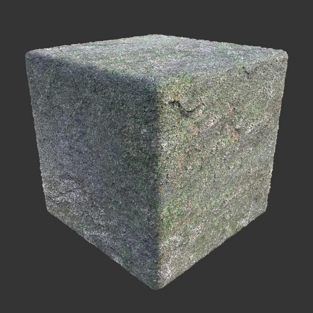 PBR TEXTURES – FULL OPTION – Rock Spotty Moss – 997