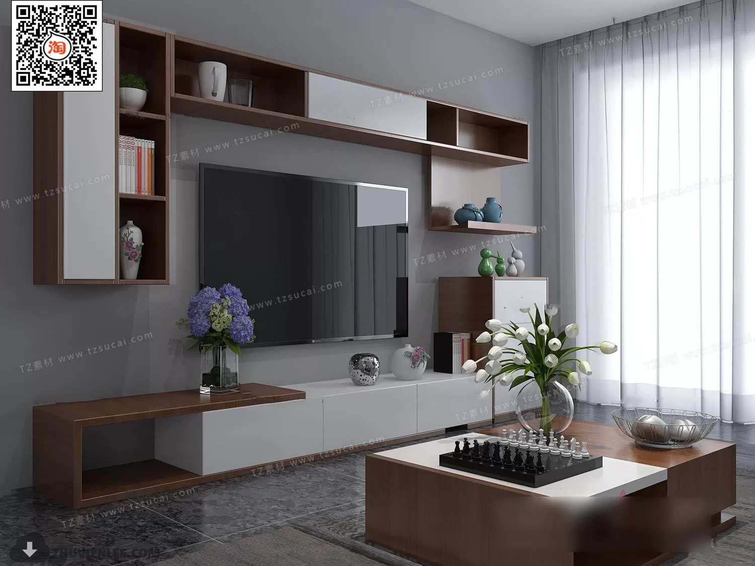 FURNITURE – TV SHELF 3D MODELS – 107