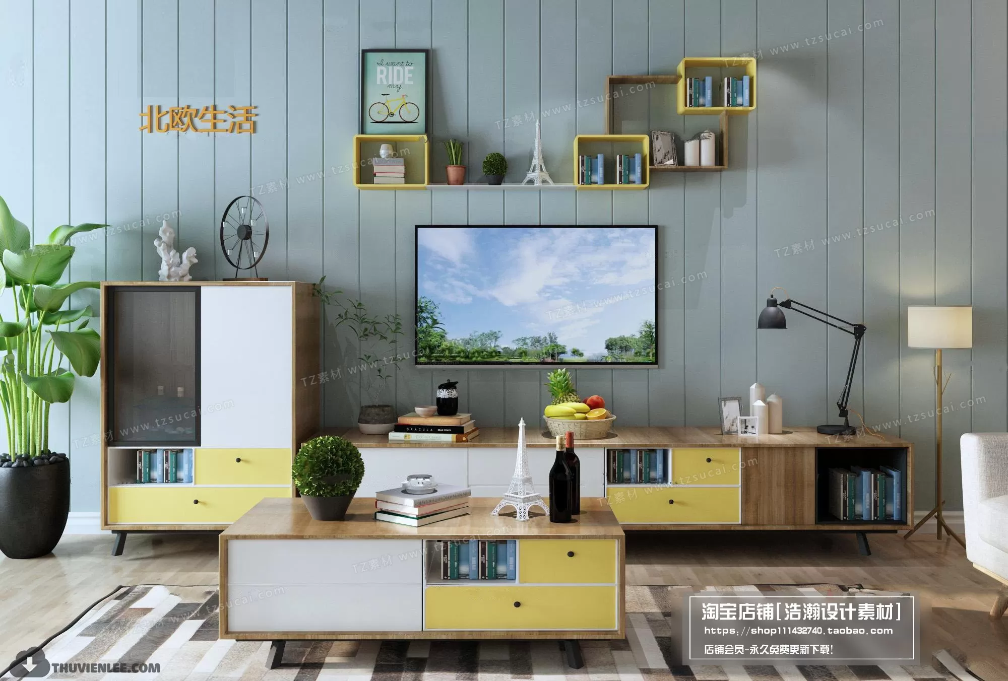 FURNITURE – TV SHELF 3D MODELS – 110