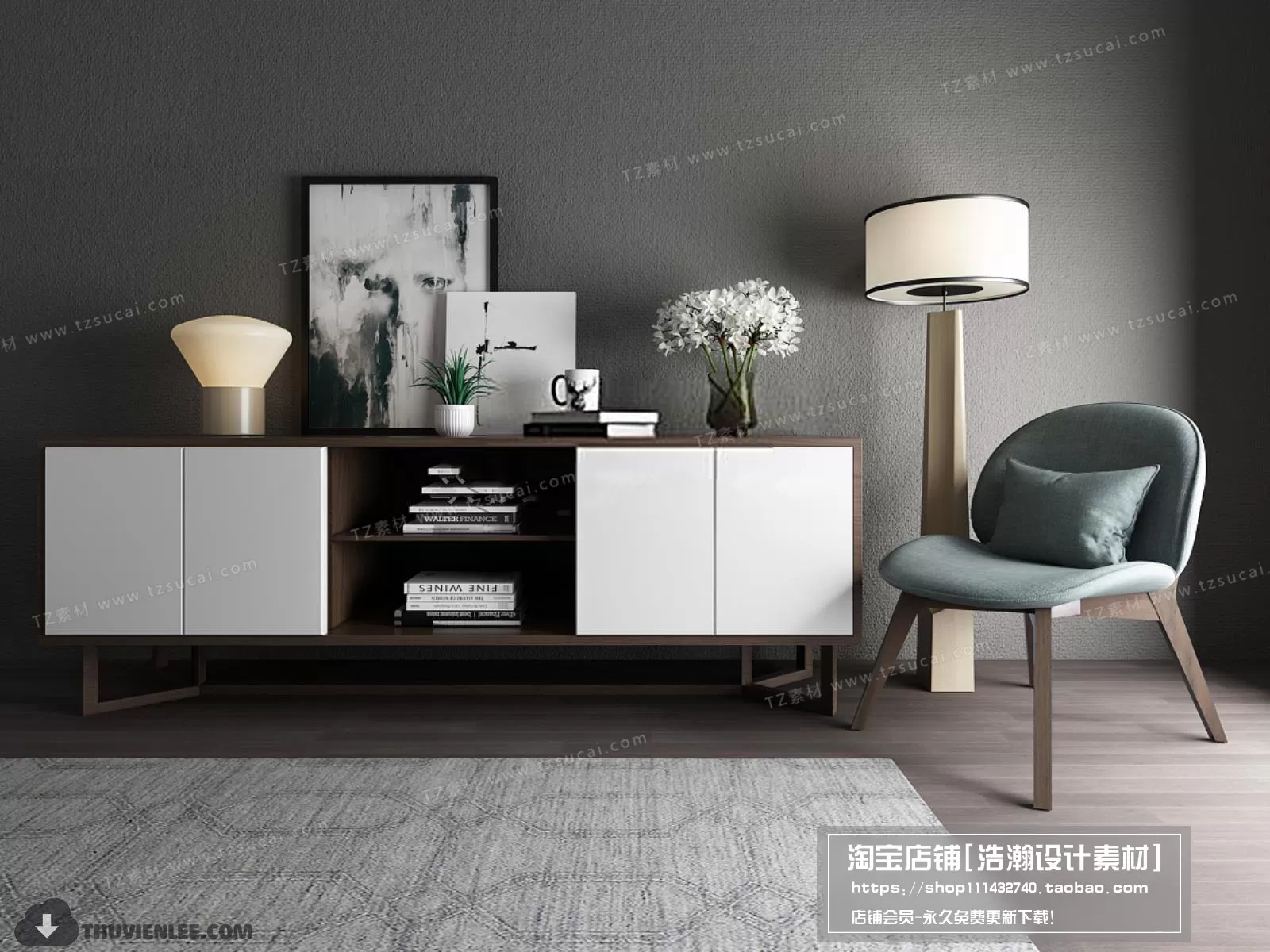 FURNITURE – TV SHELF 3D MODELS – 119