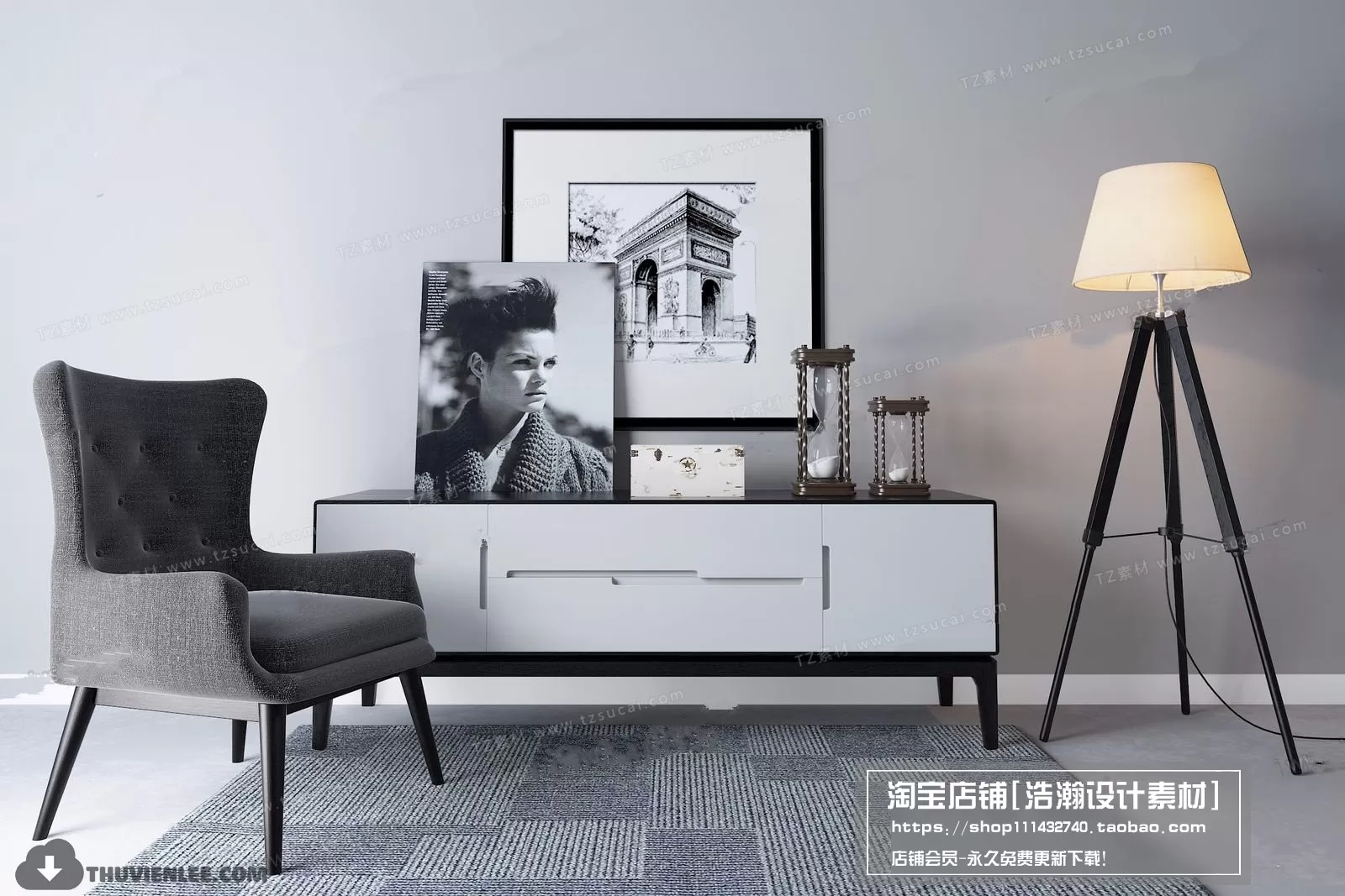 FURNITURE – TV SHELF 3D MODELS – 124