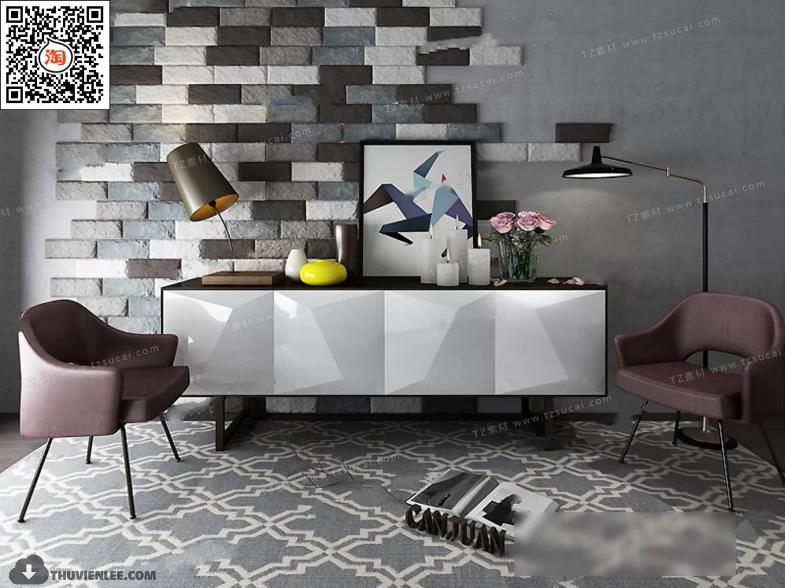 FURNITURE – TV SHELF 3D MODELS – 125