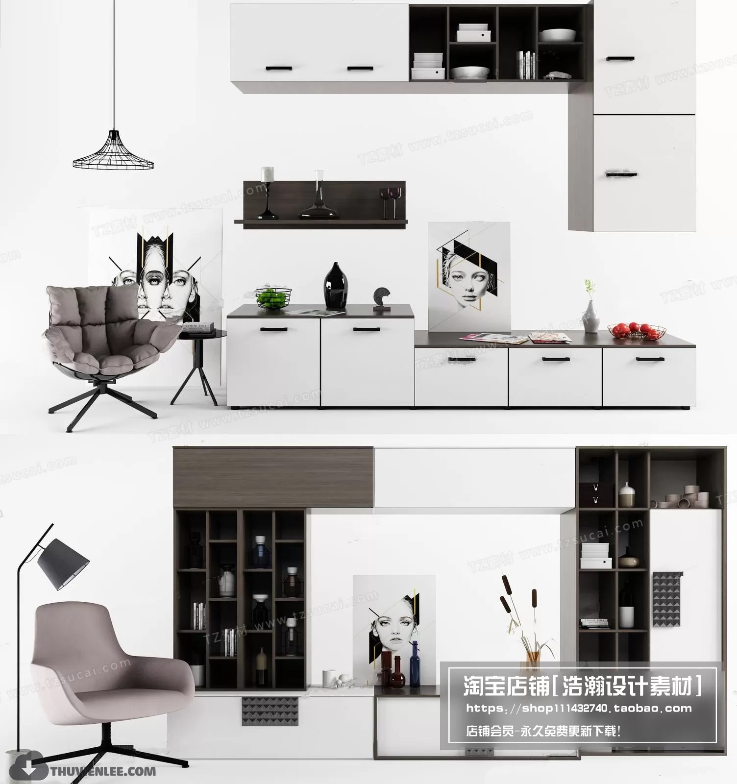 FURNITURE – TV SHELF 3D MODELS – 073