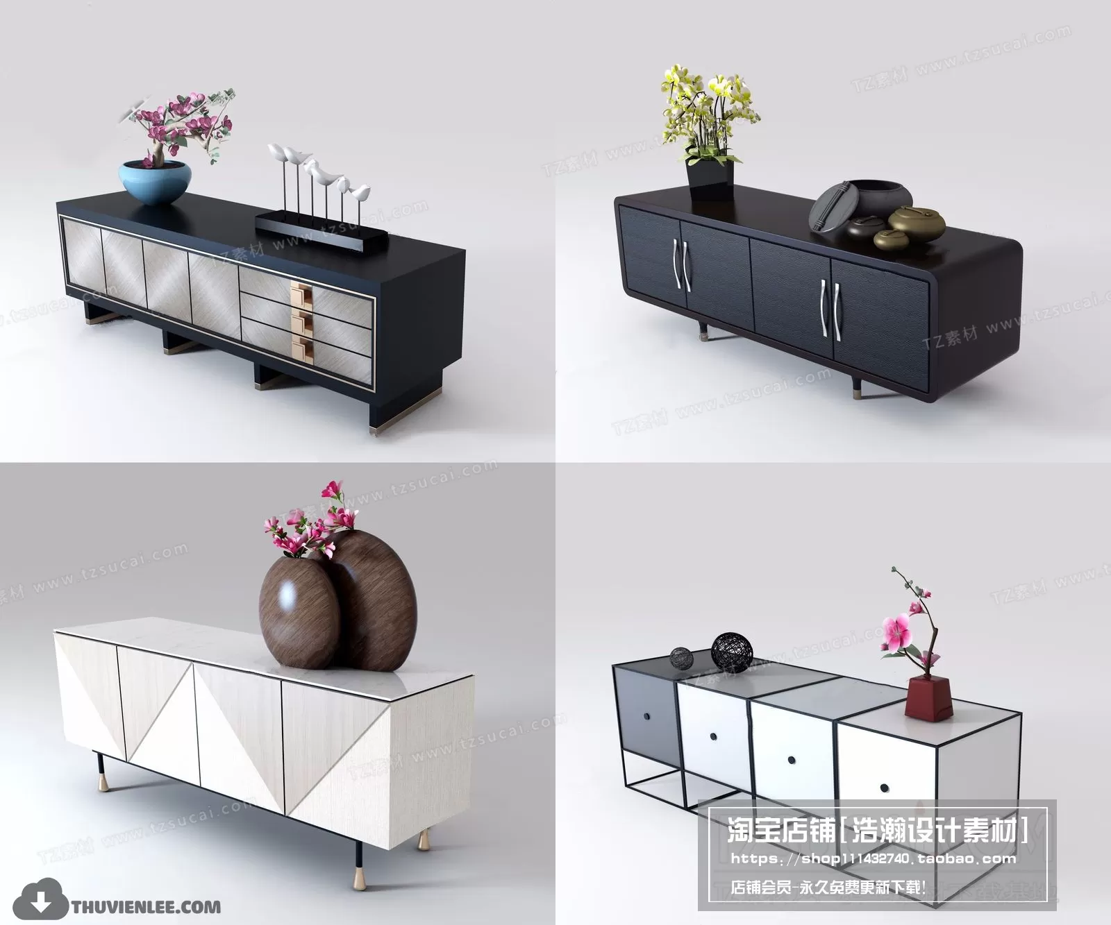 FURNITURE – TV SHELF 3D MODELS – 074