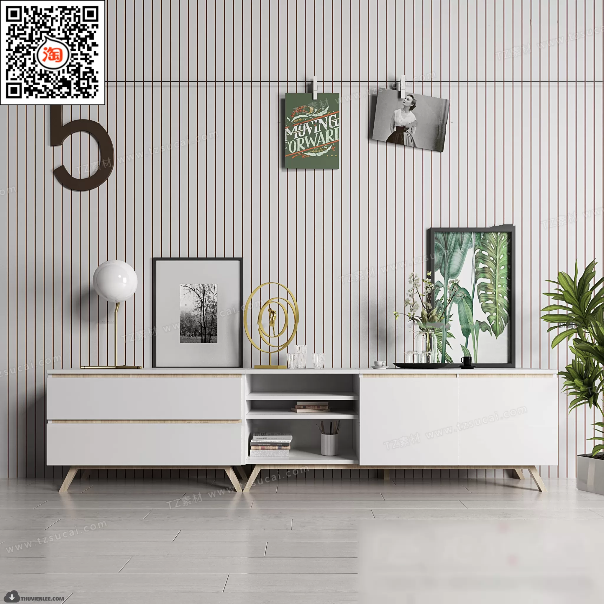 FURNITURE – TV SHELF 3D MODELS – 078