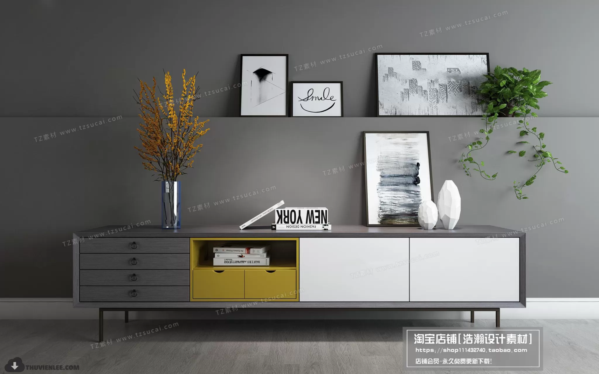 FURNITURE – TV SHELF 3D MODELS – 079