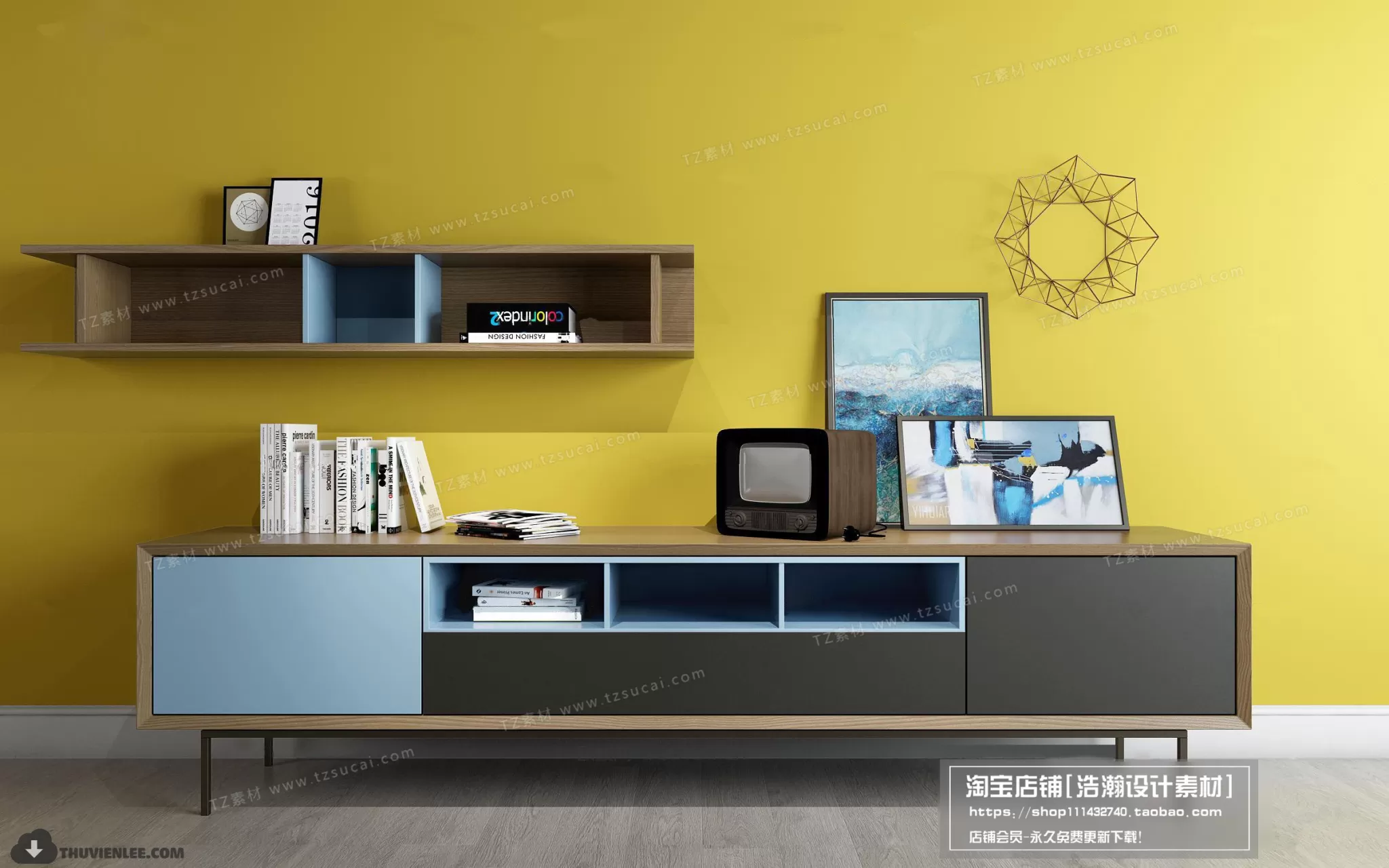 FURNITURE – TV SHELF 3D MODELS – 080