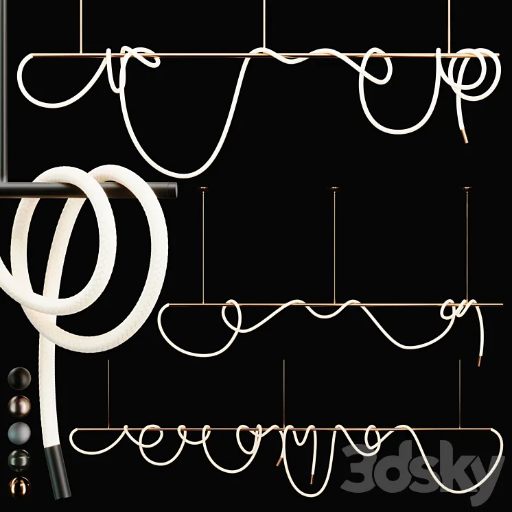 3Luke Lamp long Pendant light (Tracer Bar 2_10 &14ft) | 3lights || 5mat | 3D Model Free Download