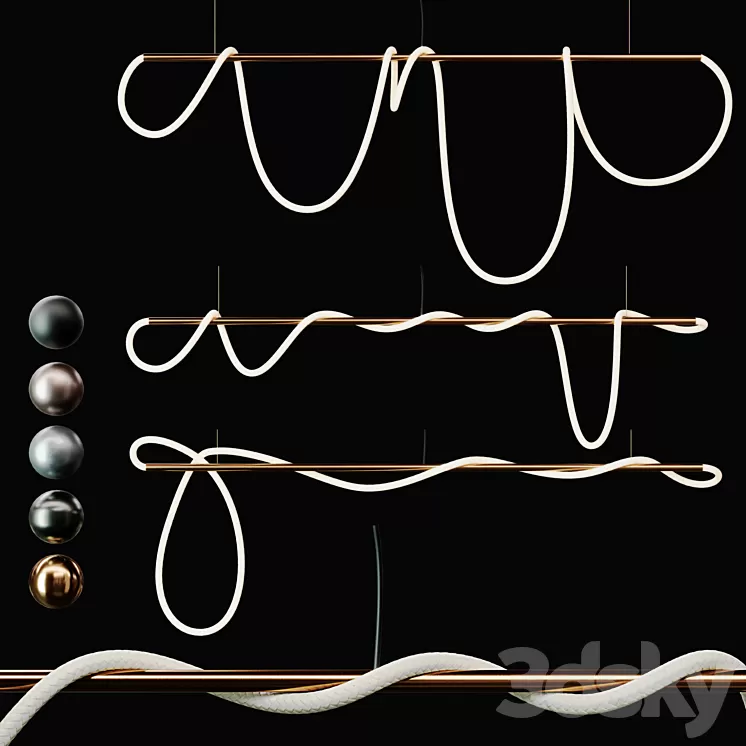 3Luke Lamp Pendant light _Tracer Bar 2(8 ft) | 3lights || 5mat | 3D Model Free Download