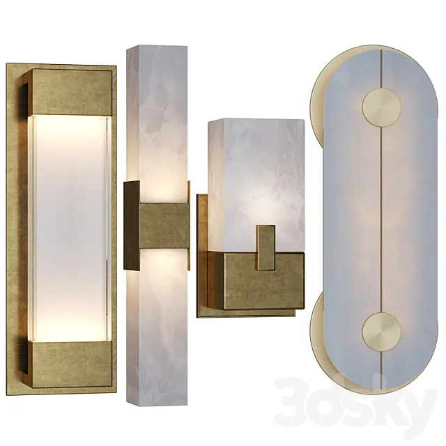 4 Bath Wall Sconse 3D Model 4 Bath Wall Sconse 3D Model
