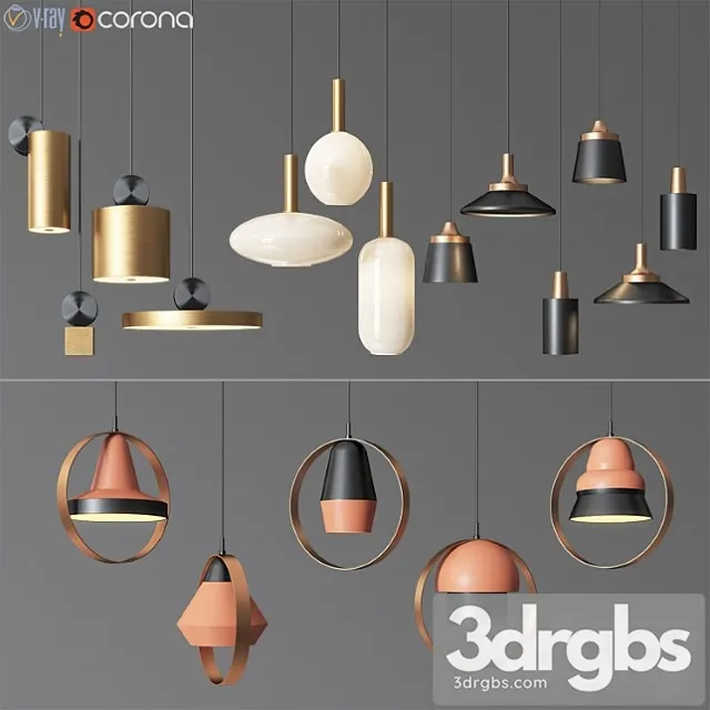 4 celing light collection 01 3D Model Download 4 celing light collection 01 3D Model Download