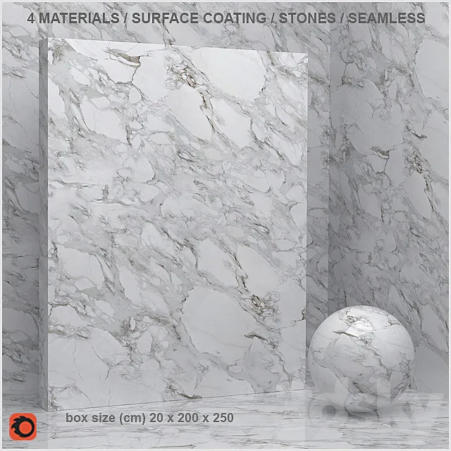 4 coating materials – stone (seamless) 3D Model