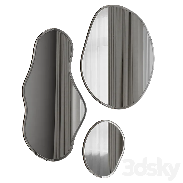 4 compositions of Pond Mirrors 3D Model Free Download