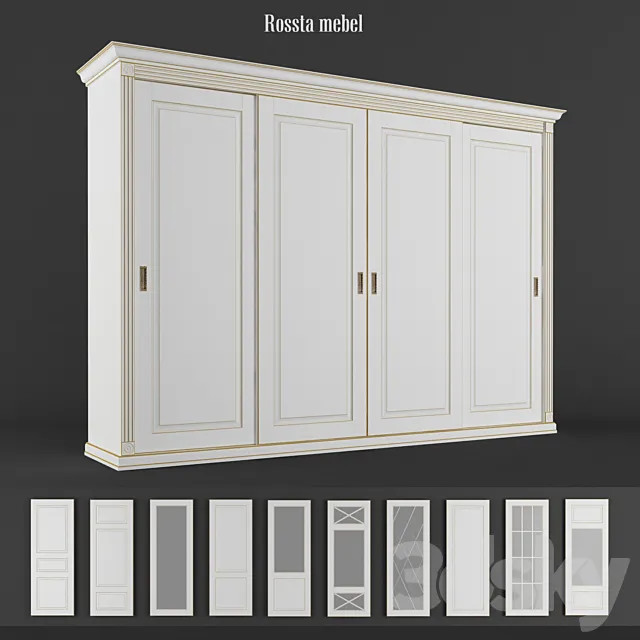 4-door wardrobe. Rossta furniture. 3DModel