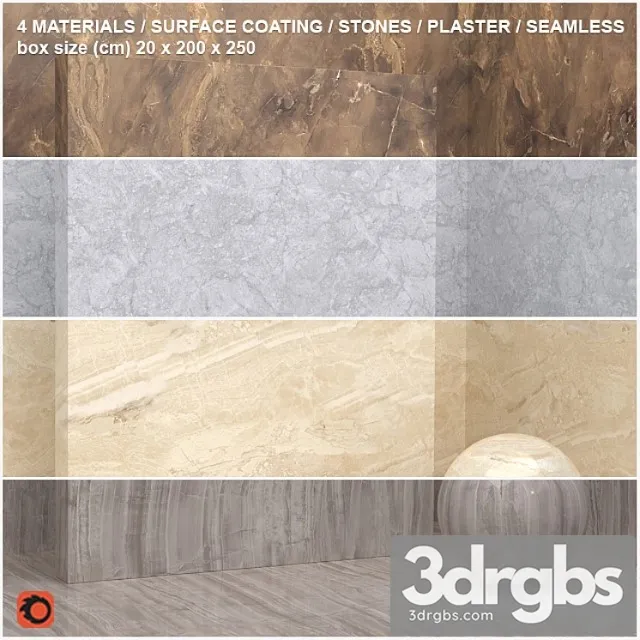 4 materials (seamless) – stone plaster – set 10 3D Model Download 4 materials (seamless) – stone plaster – set 10 3D Model Download