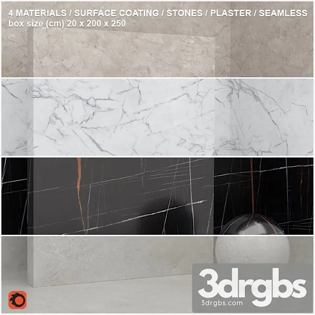 4 materials (seamless) – stone plaster – set 12 3D Model Download 4 materials (seamless) – stone plaster – set 12 3D Model Download