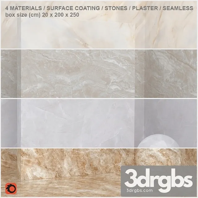 4 materials (seamless) – stone plaster – set 6 3D Model Download 4 materials (seamless) – stone plaster – set 6 3D Model Download