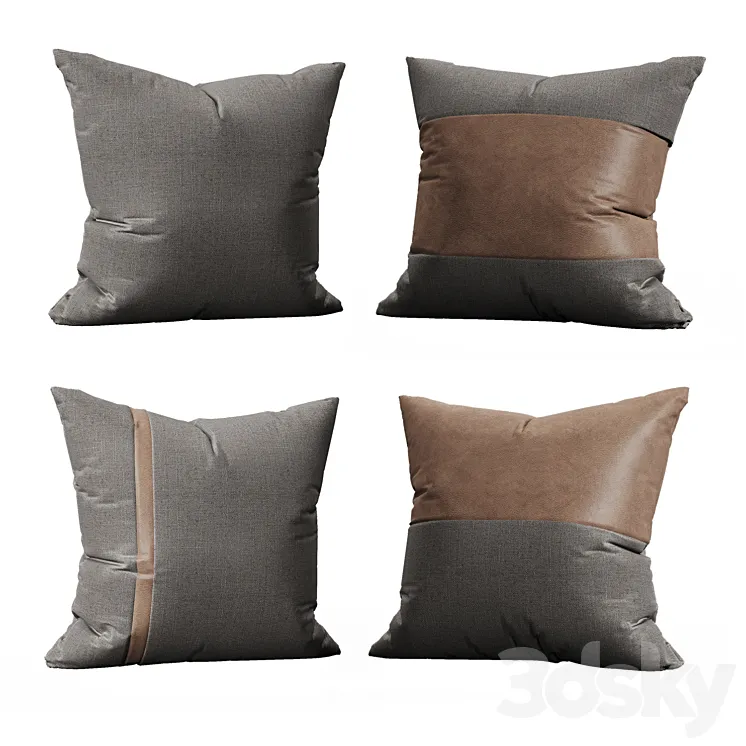 4 MODERN PILLOWS 3D Model Free Download