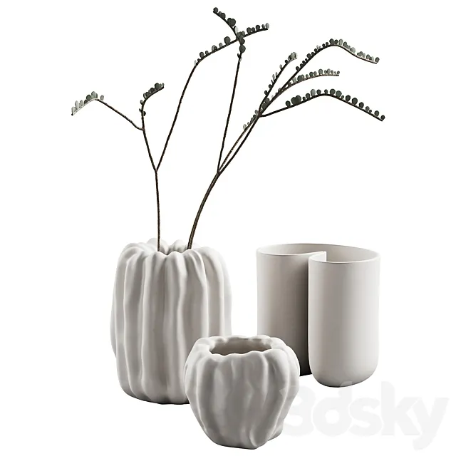 412 decorative vases and pots 07 deformed folded relief vase 06 3D Model