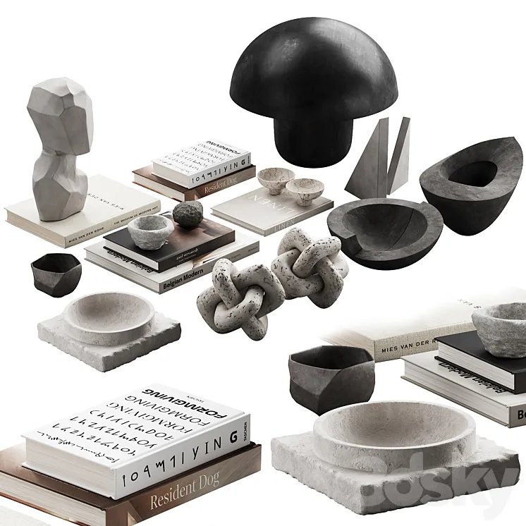 425 decorative set 042 neutral scandi accessories 01 3D Model Free Download