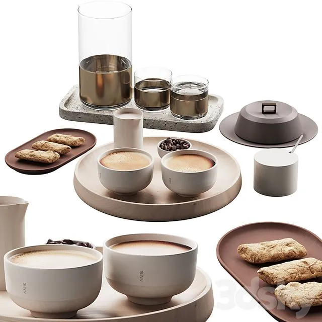432 eat and drinks decor set 10 coffee & water carafe kit serving 01 3D Model