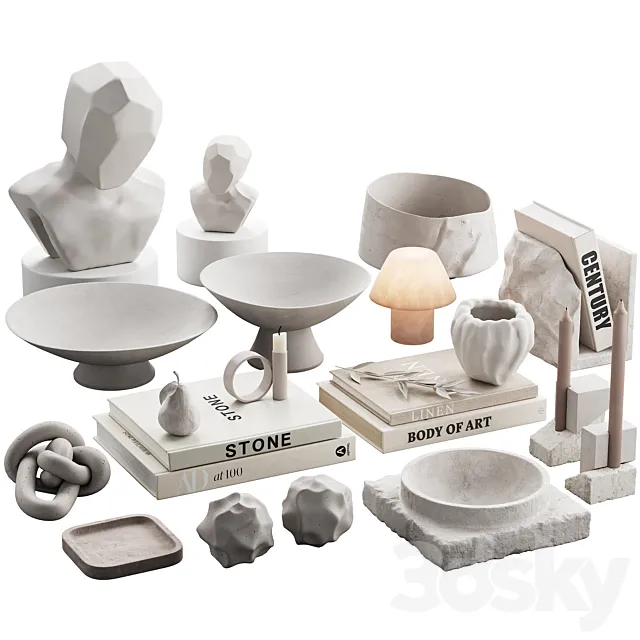 459 decorative set 045 ultimate beige stone kit 3D Model 459 decorative set 045 ultimate beige stone kit 3D Model