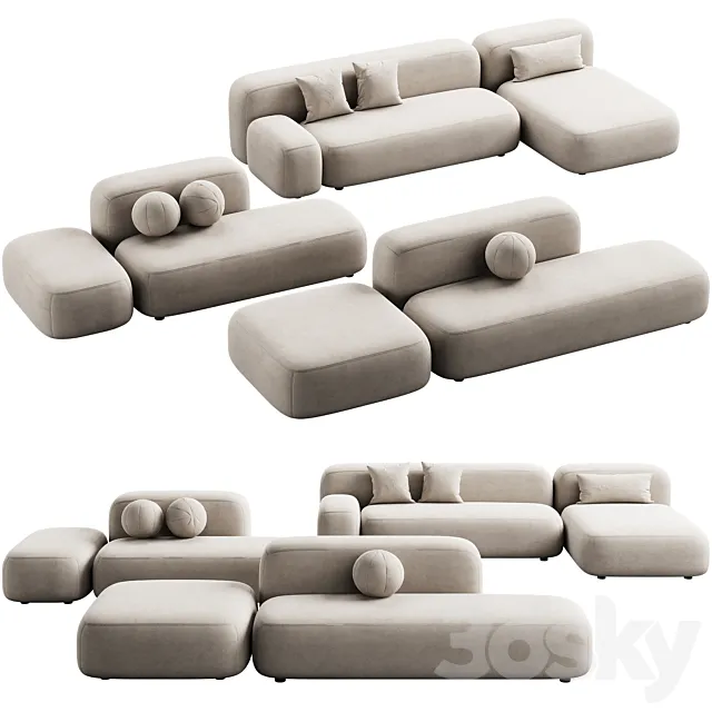 475 modular sofa ribbl by divan.ru 3 options part 1 3D Model 475 modular sofa ribbl by divan.ru 3 options part 1 3D Model
