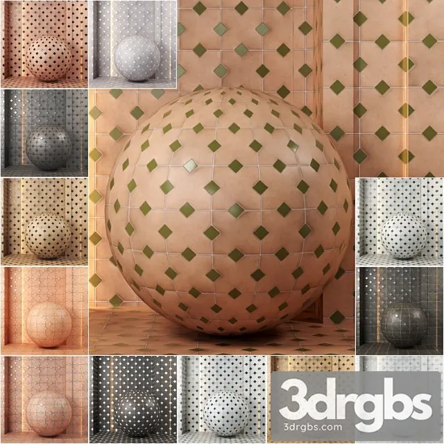 4k 13 Color Equipe Kasbah Ceramics Set 01 Seamless Pbr 3D Model Download