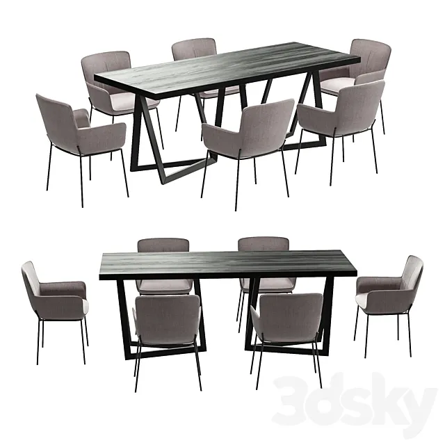 4union Dining set # 015 3D Model