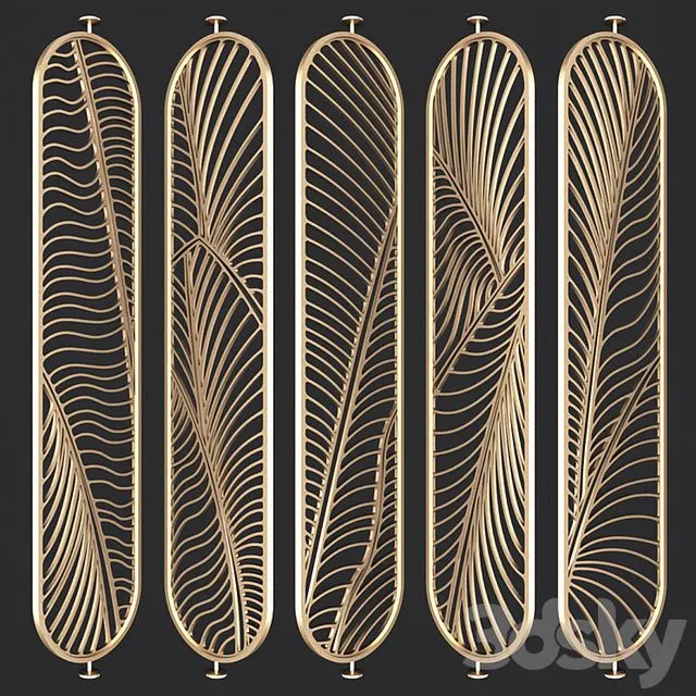 5 decorative partitions with a floral pattern 3D Model 5 decorative partitions with a floral pattern 3D Model