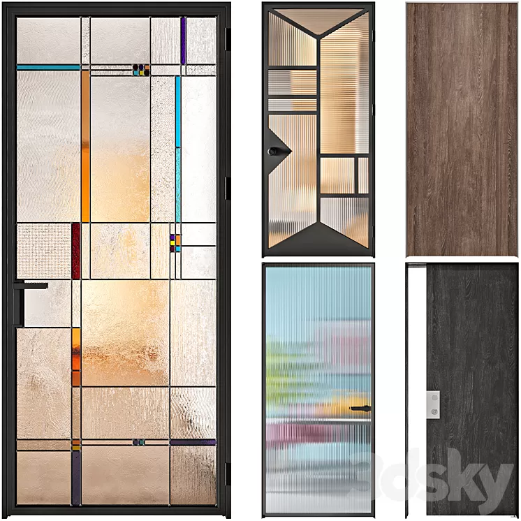 5 DOORS (with details) 3D Model