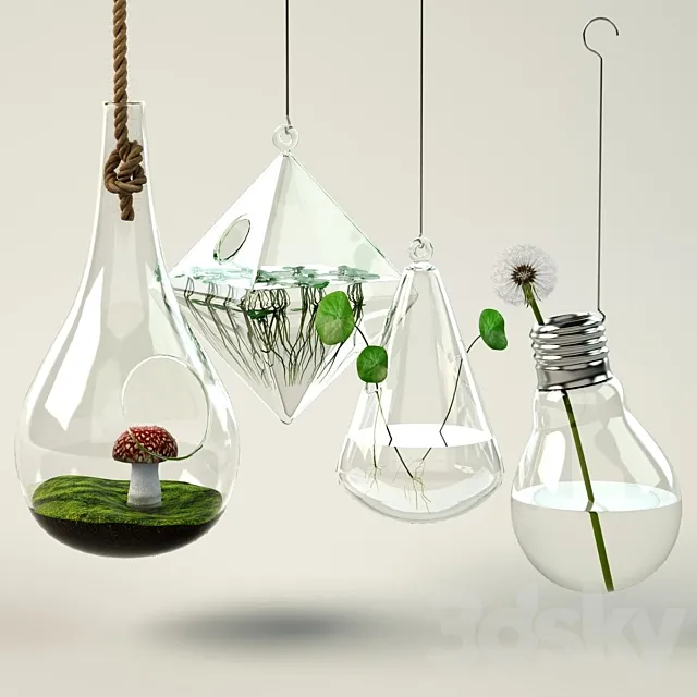 5 pots 3DModel 5 pots 3DModel