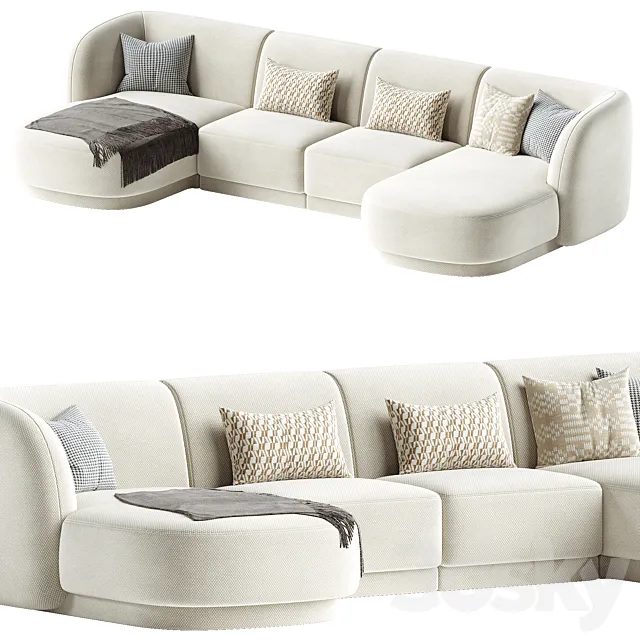5-seater sofa Miley velvet 3D Model 5-seater sofa Miley velvet 3D Model